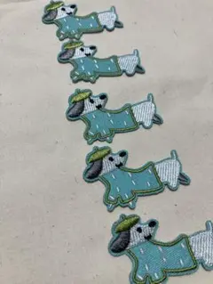 入園入学準備に！犬の刺繍ワッペン シールワッペン　5個セット⑪
