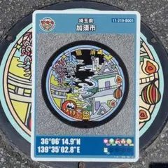 マンホールカード 加須市B 初期ロット001 騎西城と鳥居とふじとだるま