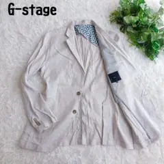 ■希少■ジーステージ サマー テーラードジャケット 麻 リネン ヘリンボーン