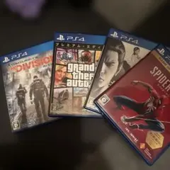 PS4 人気4本セットスパイダーマンGOTY／龍が如く極／GTA5／ディビジョン