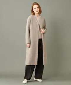◇美品◇BEIGE, ベイジ Vカラーコート ロングコート トープ