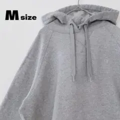 Champion　プルオーバーパーカー　極太ひも　グレー　刺繍ロゴ　古着