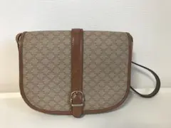 セリーヌ ショルダーバッグ マカダム柄 ゴールド金具 PVCレザー ベージュ