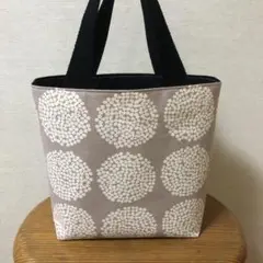 アジサイ柄ミニトートバッグ　ハンドメイド
