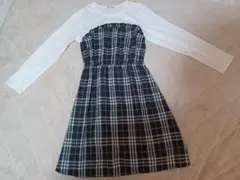 【未使用】【子供服】長袖チェックワンピース