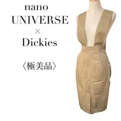 超美品 ナノユニバース ディッキーズ サロペット ワンピース ブラウン コラボS