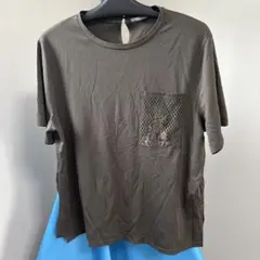 オリーブ色 メッシュポケット Tシャツ 3L
