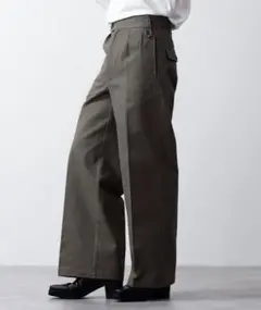 CLEL ミリタリーデザイン ヘビーウェイトグルカチノパンツ オリーブグレー S