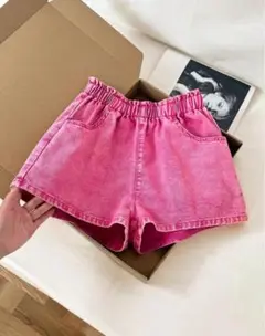 ピンクデニムショートパンツ