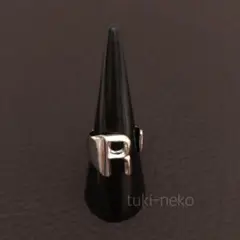 ❤R❤シルバー イニシャル アルファベット フリーリング 男女兼用 ユニセックス