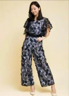 新品未使用　ミリオンカラッツ オールインワン ドレス パンツ　レースブルー