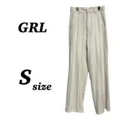 【GRL】タックワイドパンツ　カジュアル　無地　白　ホワイト　シンプル