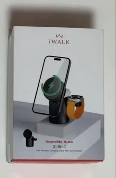 iWALK 3 in 1 ワイヤレス充電器 折りたたみ式 ブラック