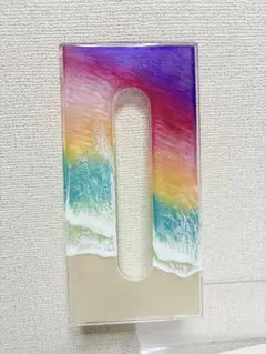 オーシャンアート　クリアーティッシュケース　サンセットカラー　リバーシブル使用