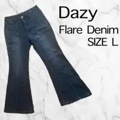 ⭐︎人気デザイン⭐︎【DAZY】フレアデニム サイズL ブラック