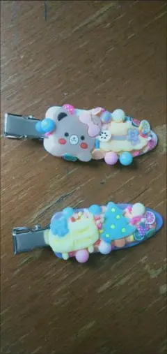 パステルクマケーキヘアピン2個セット