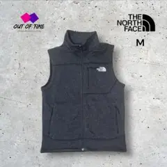 THE NORTH FACE フリースベストM チャコールグレー刺繍ロゴ 裏起毛