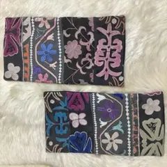アンティークカザフ刺繍　ミニクッションカバー　2個セット