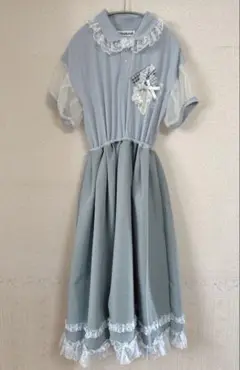amatunal グレーシースルー袖ワンピース