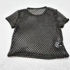 ロムウェ　メッシュ半袖Tシャツ カットソー　透け感　大きいサイズ　a1724