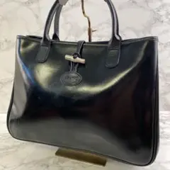 LONGCHAMP ロンシャン 本革 コーティングレザー トート ハンドバッグ