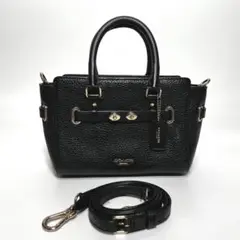 【美品】 COACH ハンドバッグ ショルダーバッグ レザー ブラック