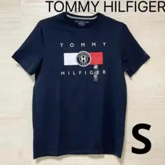 トミーヒルフィガー Tシャツ S 半袖 プリント ロゴ メンズ 綿 ネイビー