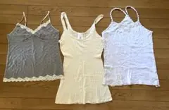キャミソール 3枚 アフタヌーンティー & UNIQLO 刺繍 レース 夏フェス