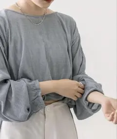 mystic楊柳ドロストショートシャツ