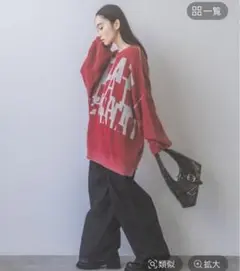 最終値下げ！JENASIS ビッグロゴ　ニットプルオーバーRED
