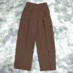 美品✨【NATURAL BEAUTY BASIC】茶色 タック入りパンツ M