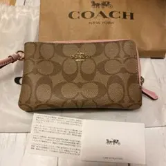 ⭐︎週末値下げ⭐︎COACH コーチ ダブルジップポーチ