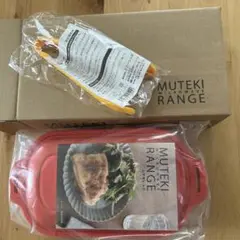 ムテキレンジ　MUTEKI RANGE 赤　未使用品　トング付き 楽天市場】ムテキレンジ／電子レンジ調理器／1個 ／ 時短