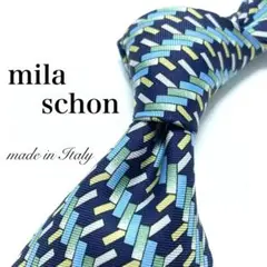 【極美品】mila schon ネクタイ 新品同様 ストライプ 七夕 短冊 ロゴ