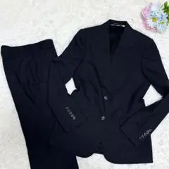 美品　グッチ　スーツセット　パンツ　黒　ストライプ　40(L) 38(M)短丈 美品 グッチ スーツセット パンツ 黒 ストライプ 40(L) 38(M)短丈