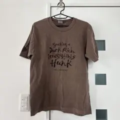 美品　ロゴTシャツ　ブラウン Tシャツ 英語プリントT Sサイズ半袖