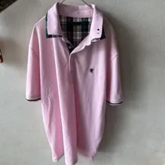半袖 ポロシャツ チェック　ワンポイント pincponc ピンクポンク LL
