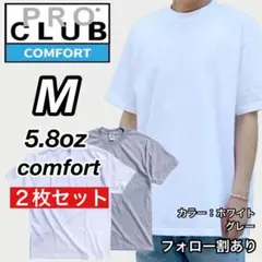 新品未使用 プロクラブ コンフォート 無地 半袖Tシャツ 白/グレー2枚 M