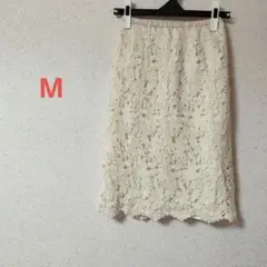 スカートタイトレースレディースMサイズアイボリー