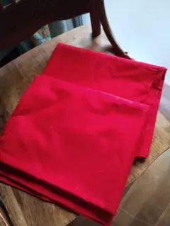長期保管品　赤色 無地 綿生地 2枚セット