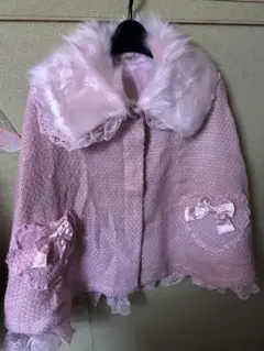【La Pafait】美品　ラパフェ　ピンク　ツイードファーデカリボン　ポンチョ 2025年最新】ラパフェ コートの人気アイテム - メルカリ