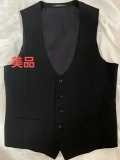 美品　メンズフォーマルベスト　黒　Y6 結婚式　psfa ブラック　スーツ