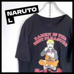US古着/L アニメT うずまきナルト NARUTO 黒 半袖Tシャツ メンズ
