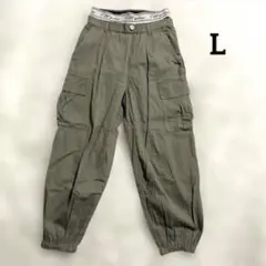 00s y2k カーゴパンツ　ワークパンツ　英字ロゴ　ゆるだぼ　L