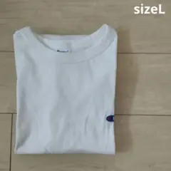 L●チャンピョン●Tシャツ●白●シンプル●ロゴ