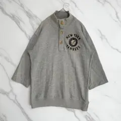 UNIQLO × MLBコラボ ハイネック ハーフボタン スウェットシャツ7分袖