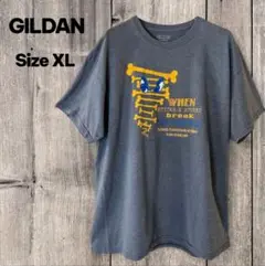 アメリカ古着 GILDAN ギルダン 半袖Tシャツ 男女兼用 グレー XL