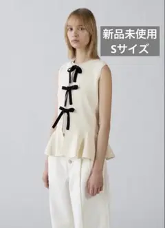 新品 GU×rokh フロントリボンセーター ノースリーブ