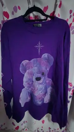 TRAVAS TOKYO 紫 クマ 長袖Tシャツ