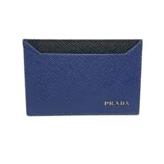 【極美品】PRADA プラダ カードケース 名刺入れ レザー ブラック×ブルー